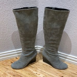 Cole Haan Cora Suede Wedge Boot, Grey 7.5